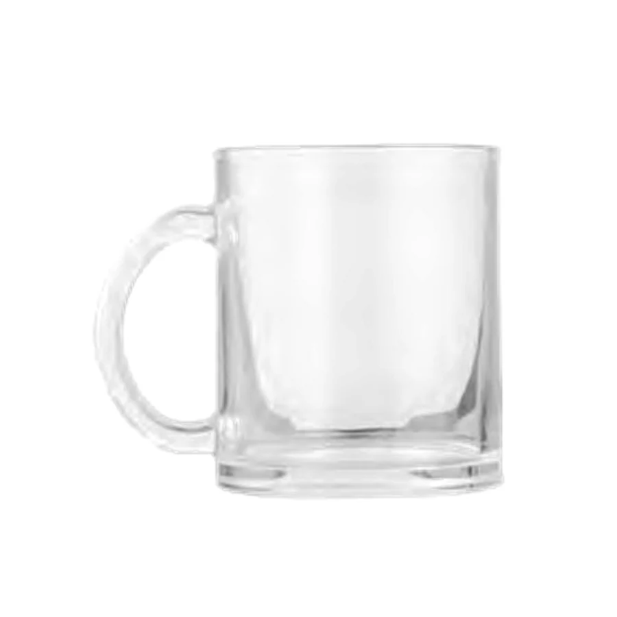 Caneca 350ml Vidro Transparente personalizável, código 19063T-IA