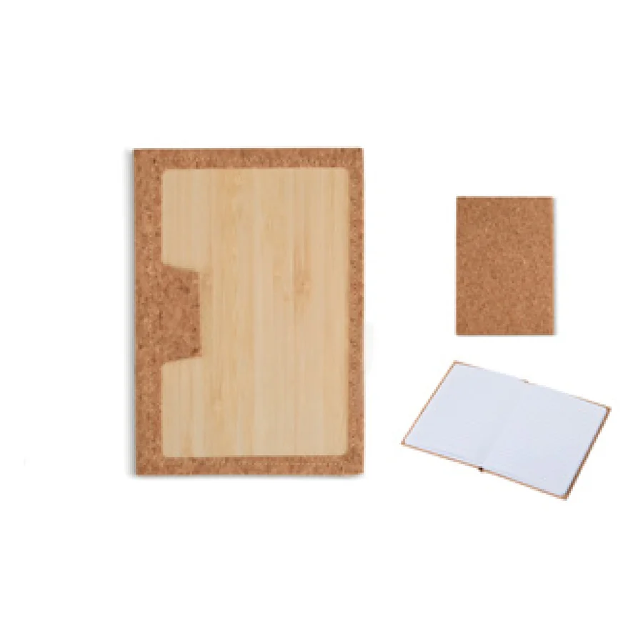 Caderneta em Bambu personalizado 18759-IA em fundo branco
