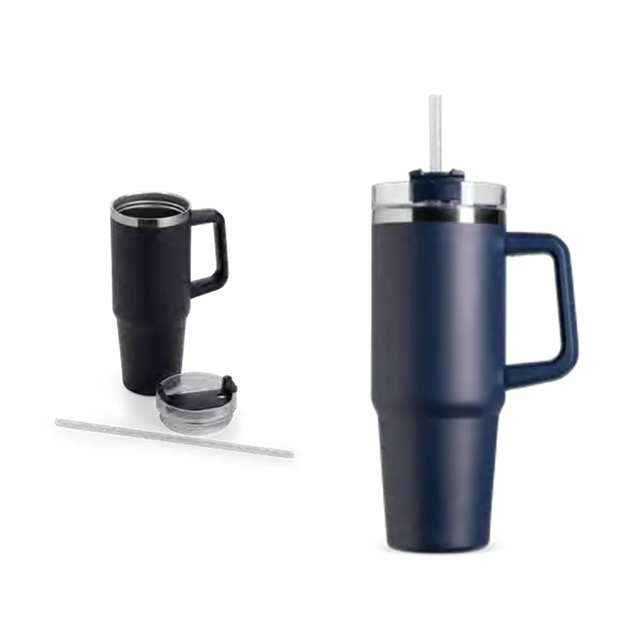 Caneca térmica 900ml com alça e canudo, código 09195-IA