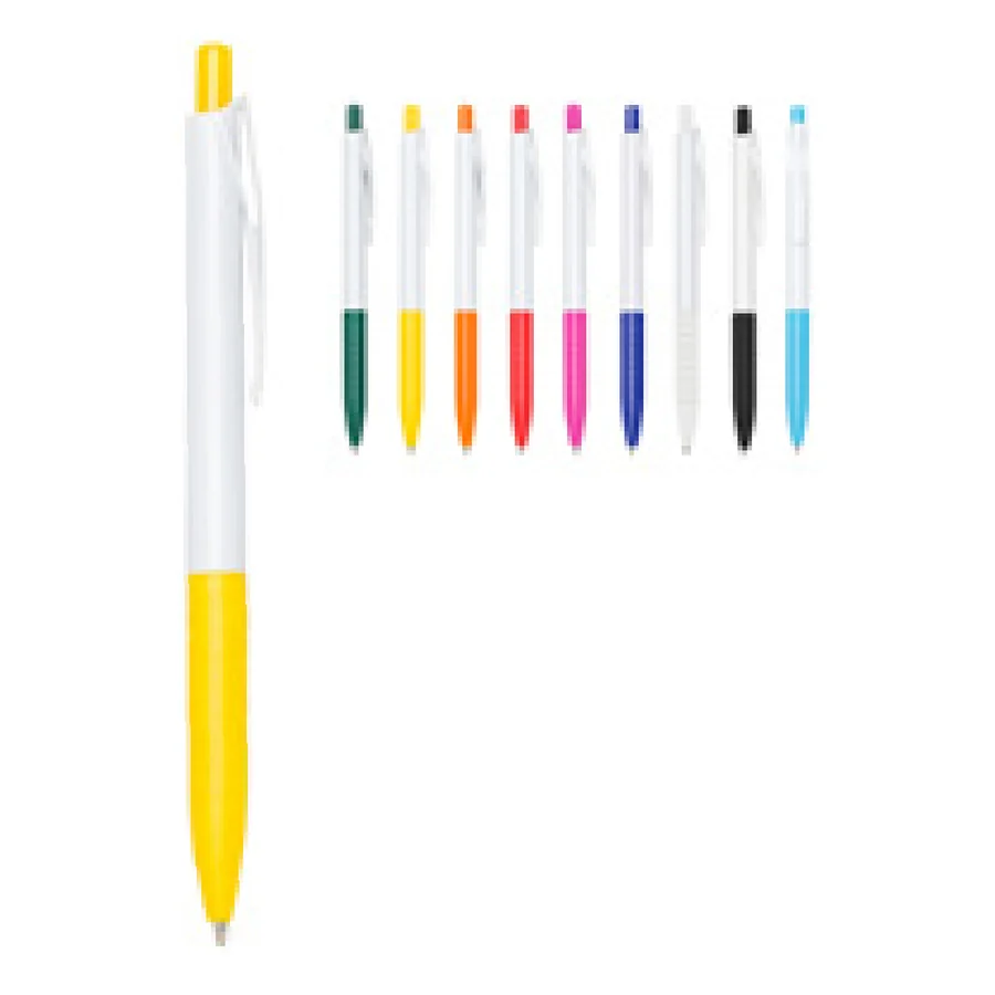 Caneta Plástica personalizado 00401C-IA em fundo branco