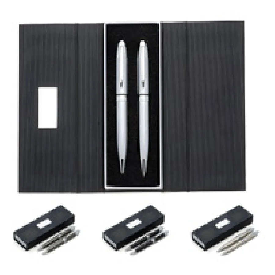 Conjunto Caneta e Lapiseira Metal personalizado 180PAR-IA em fundo branco