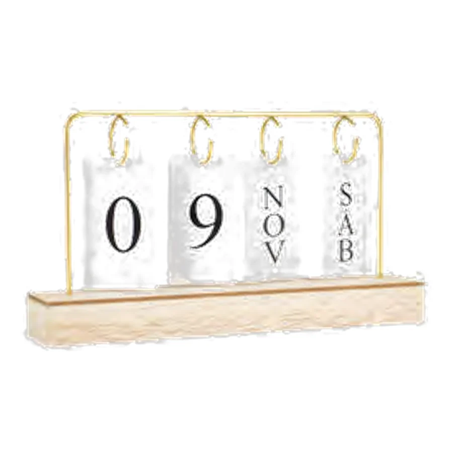 Calendário Permanente MDF com Alça de Ferro personalizado - código 19026-IA