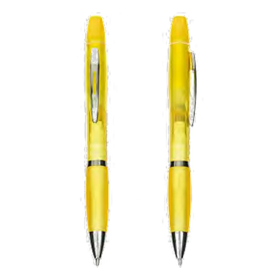 Caneta Plástica com Marca-Texto personalizado - código 09112-IA