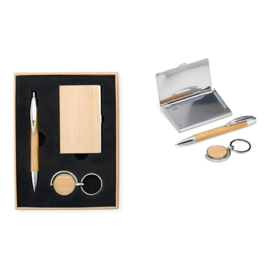 Kit Executivo Ecológico 3 Peças personalizado 18836-IA em fundo branco