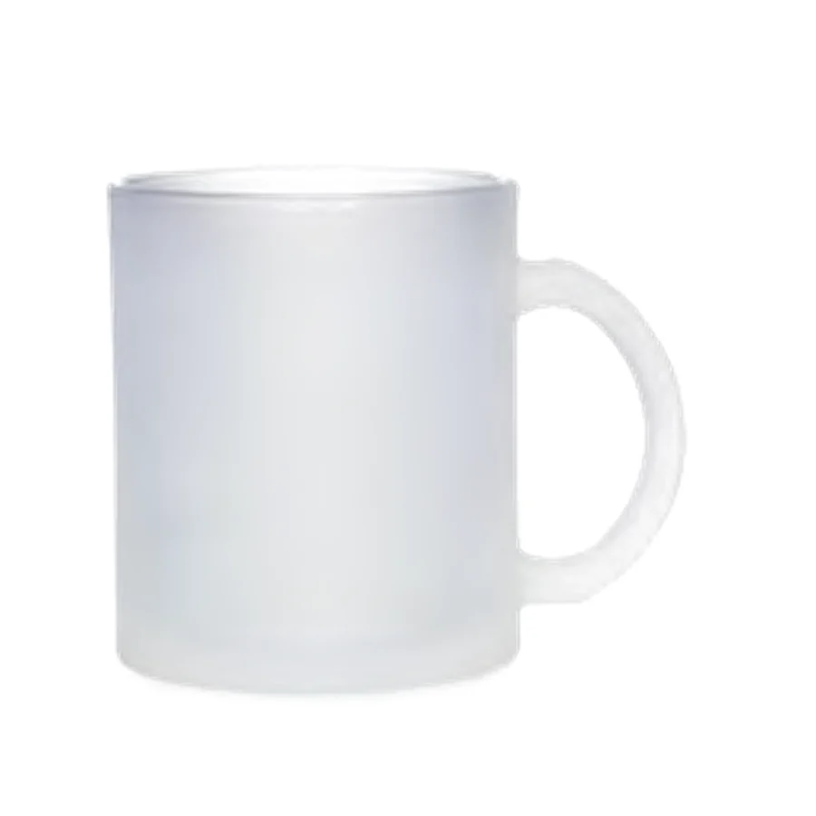 Caneca 350ml Vidro Fosco personalizável, código 19063F-IA