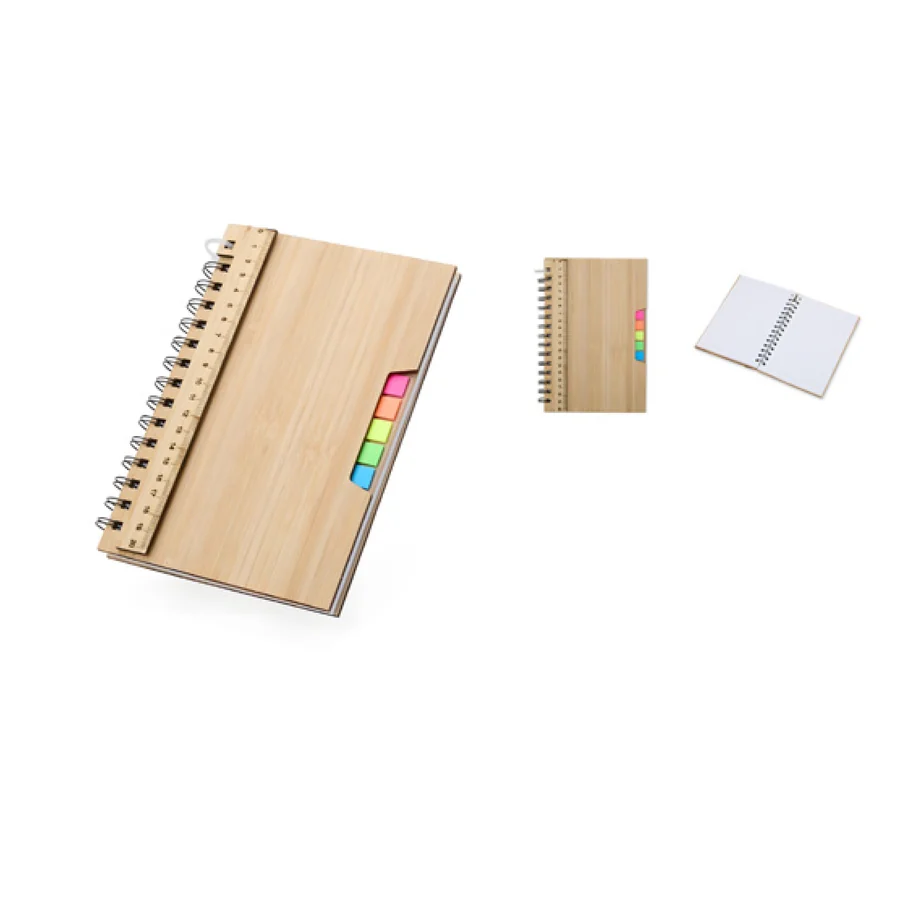 Caderno A5 Bambu personalizado 18898-IA em fundo branco