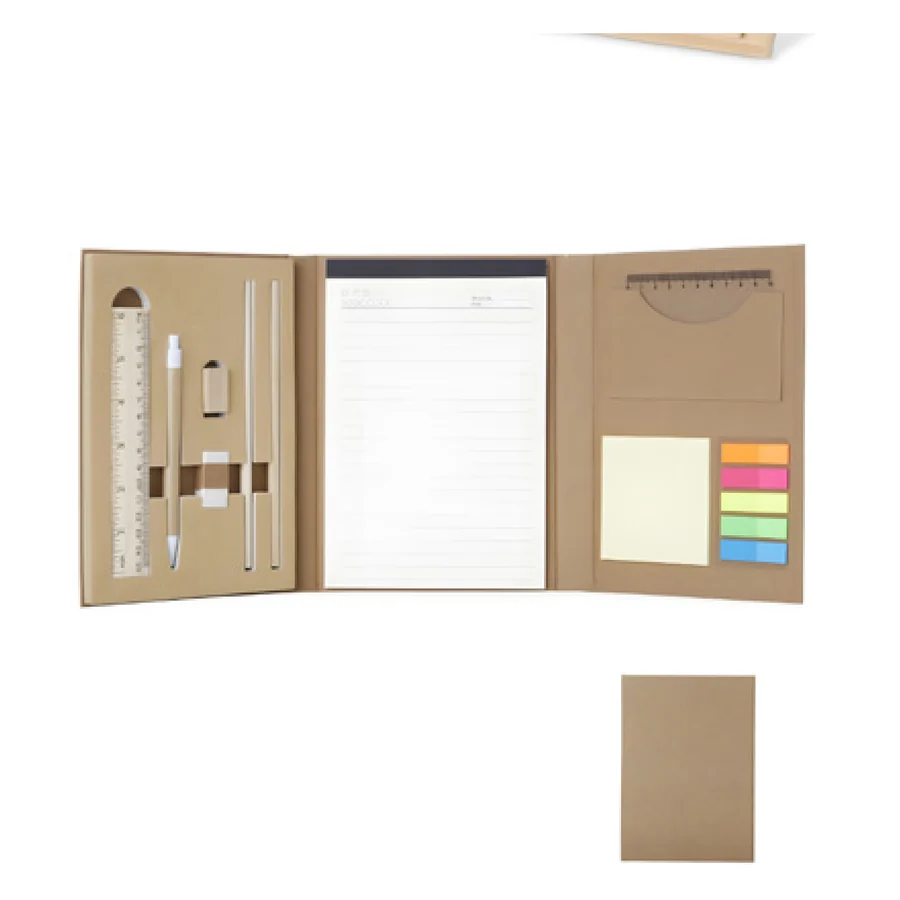 Kit Ecológico para Anotações personalizado 18708-IA em fundo branco