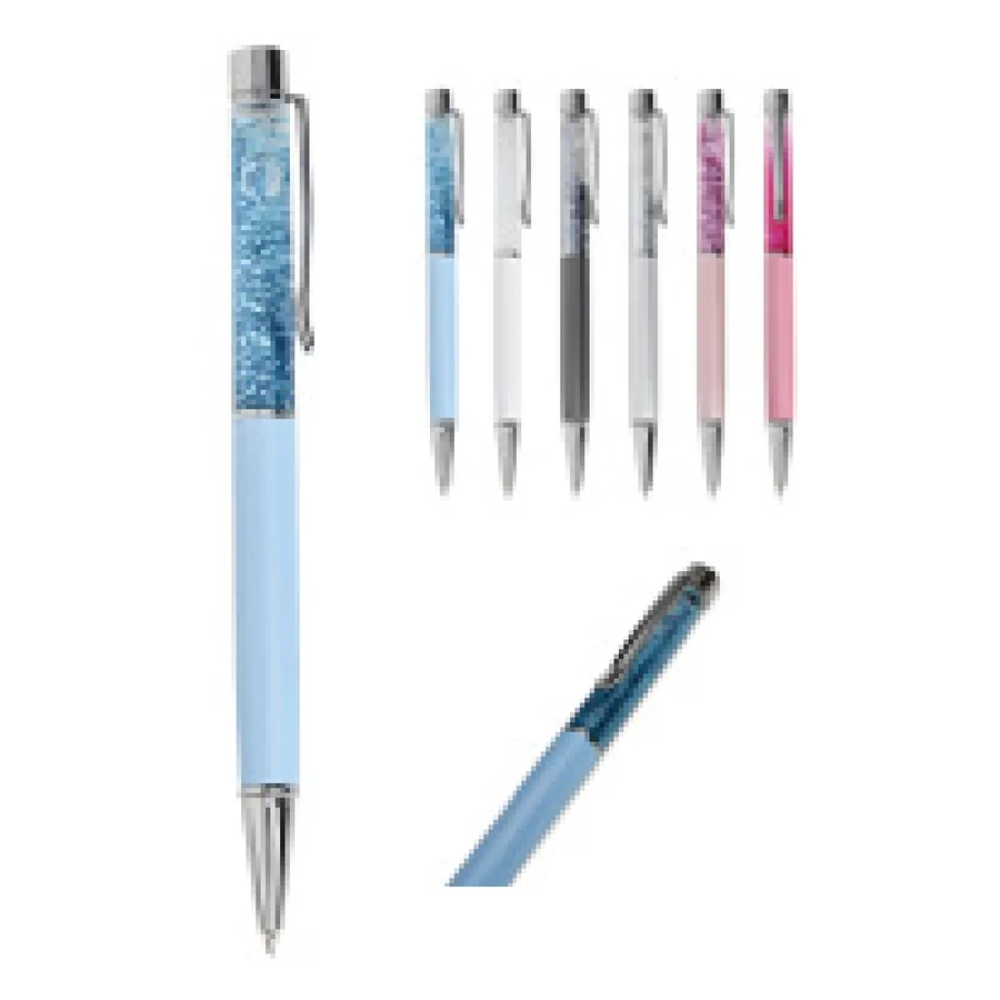 Caneta Metal Glitter personalizado 04094-IA em fundo branco