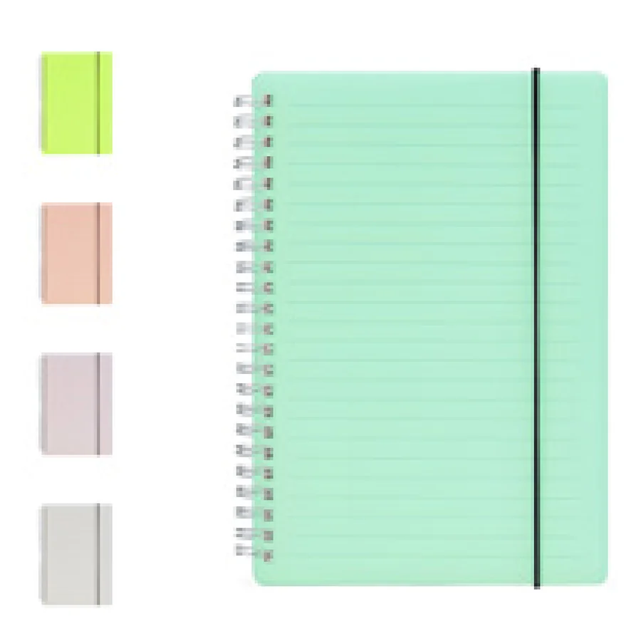 Caderno A5 Plástico personalizado 05058-IA em fundo branco