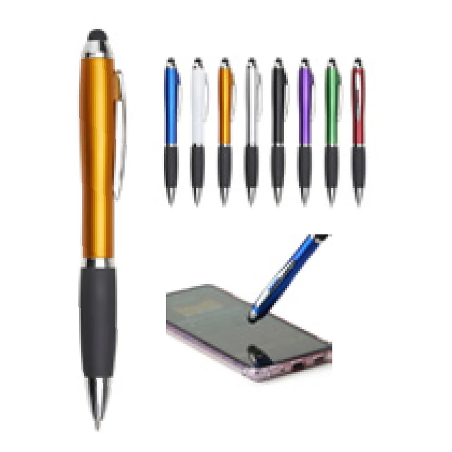 Caneta Plástica Touch personalizado 13230-IA em fundo branco