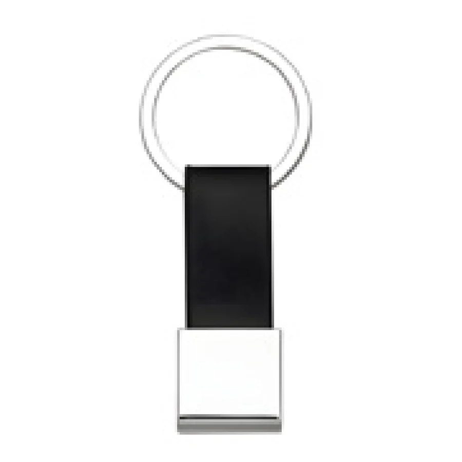 Chaveiro Metal com Couro personalizado 10028-IA em fundo branco
