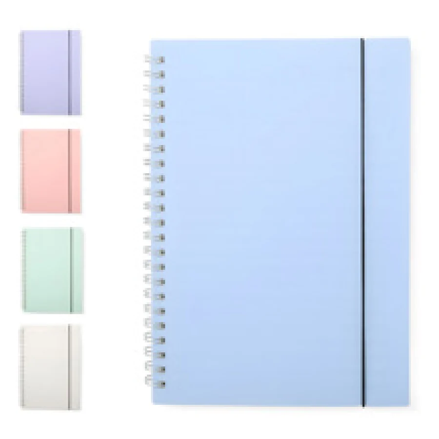 Caderno A5 Plástico personalizado 05058B-IA em fundo branco