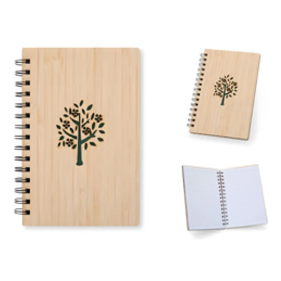 Caderno Bambu personalizado 18927-IA em fundo branco