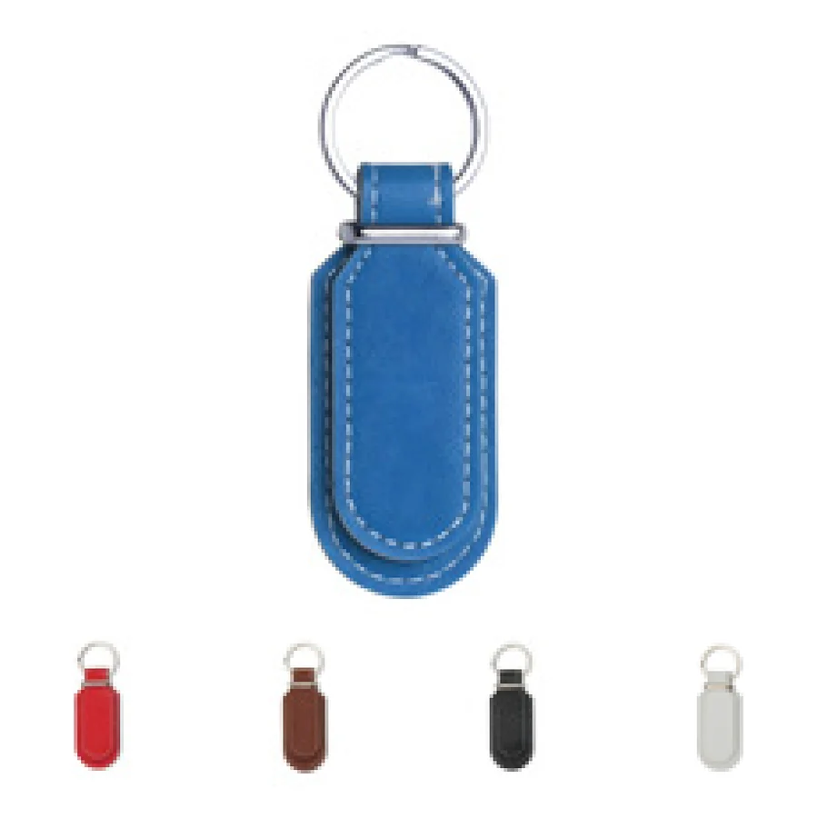 Chaveiro de Couro Sintético personalizado 18760-IA em fundo branco