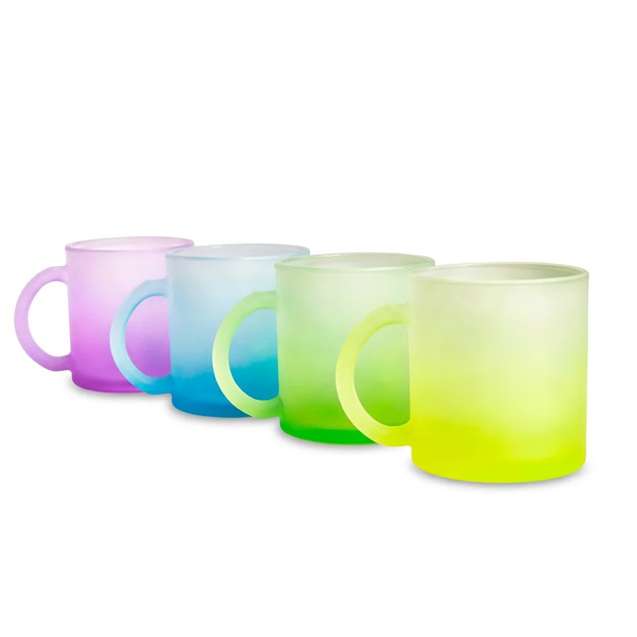 Caneca 350ml Vidro Degradê personalizável, código 19064-IA
