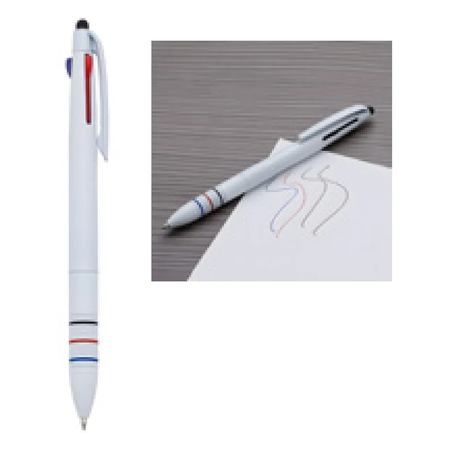Caneta 3 em 1 Touch personalizado 13362B-IA em fundo branco